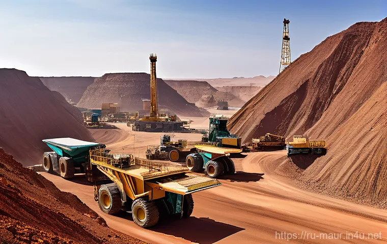 모리타니 광업 자원 - **Prompt for Gold Mining at Tasiast:**
    "An aerial perspective of the Tasiast gold mine, operated...